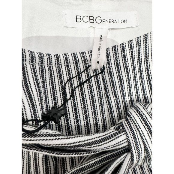 BCBGeneration Striped‎ Belted Cropped Trousers Pant Size 6 - Picture 8 of 10
